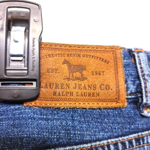 LRL Lauren Jeans Co. Denim Bootcut Floral Embroidered Blue Wash Mid-Rise Jeans - Picture 3 of 7